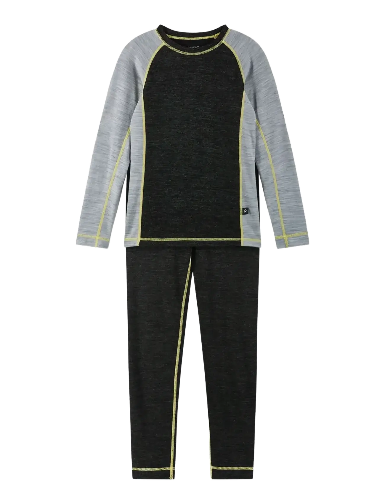 Reima Wool Base Layer Set, Taitoa, Børn, Uld Undertøj Sæt, Grå, Str: 90