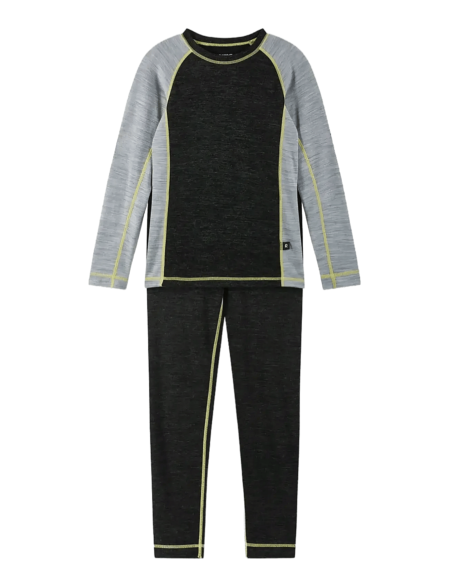 Reima - Wool base layer set, Taitoa - base layer baby - black melange - 0
