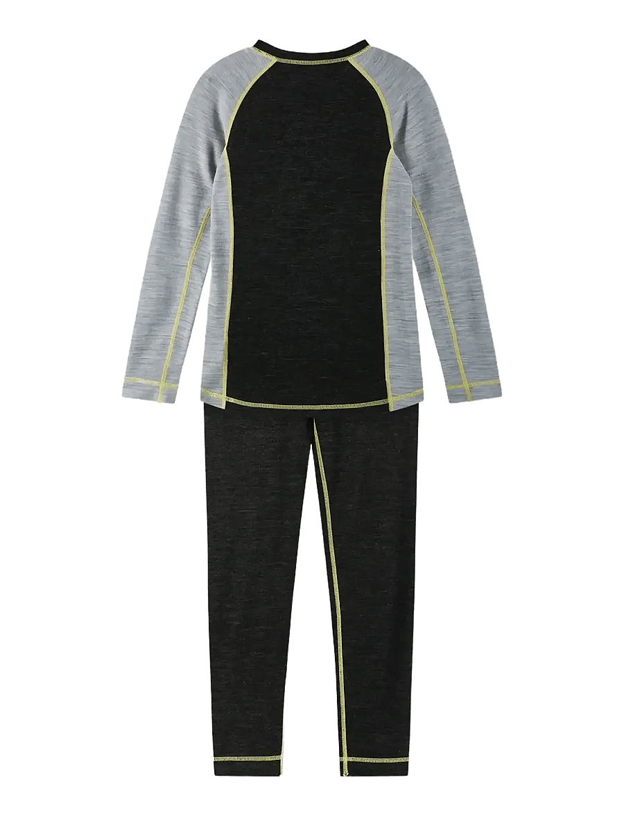 Reima - Wool base layer set, Taitoa - base layer baby - black melange - 1