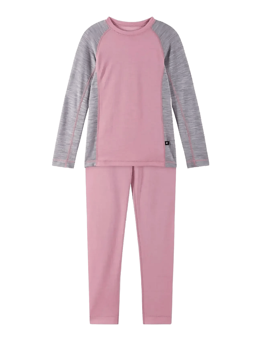 Reima - Wool base layer set, Taitoa - termosæt - grey pink - 0
