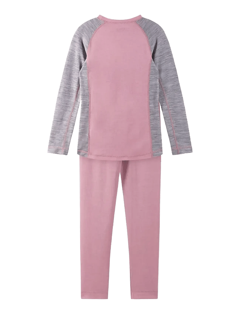 Reima - Wool base layer set, Taitoa - alusriided beebidele - grey pink - 1