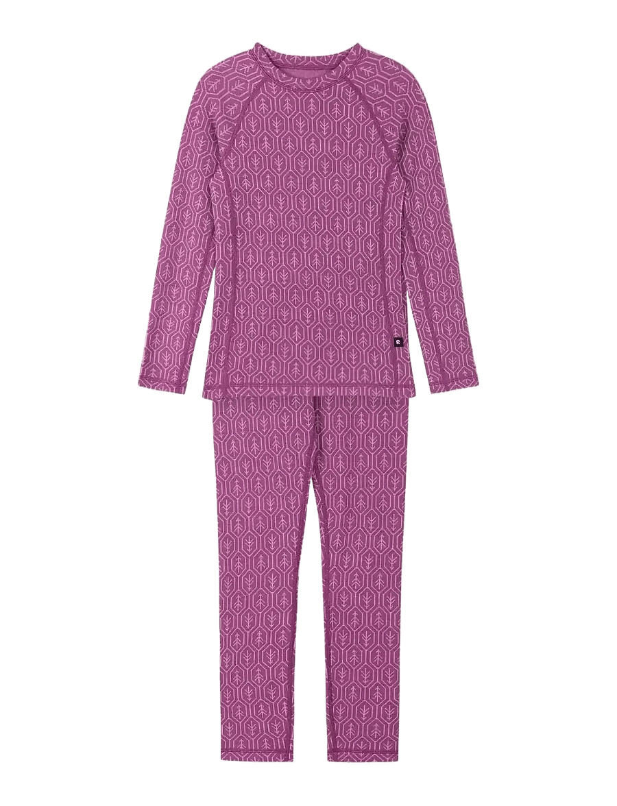 Reima - Wool base layer set, Taival - funktionsunterwäsche - sets - red violet - 0