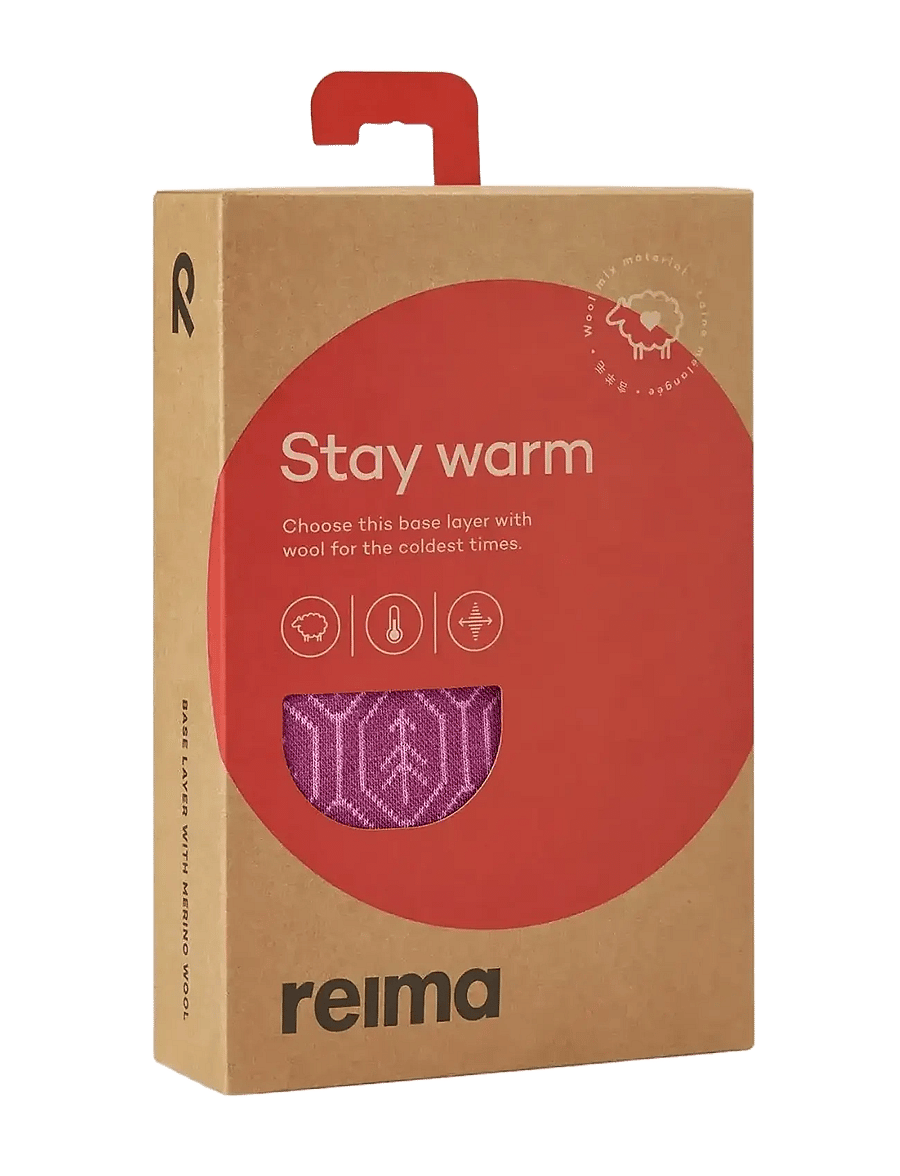 Reima - Wool base layer set, Taival - funktionsunterwäsche - sets - red violet - 4