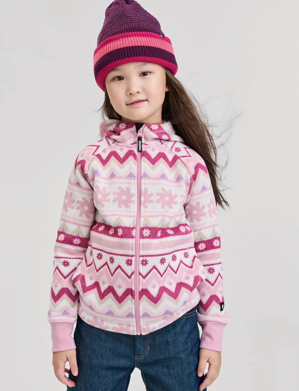 Reima - Fleece hoodie, Northern - isolierte jacken - grey pink - 3