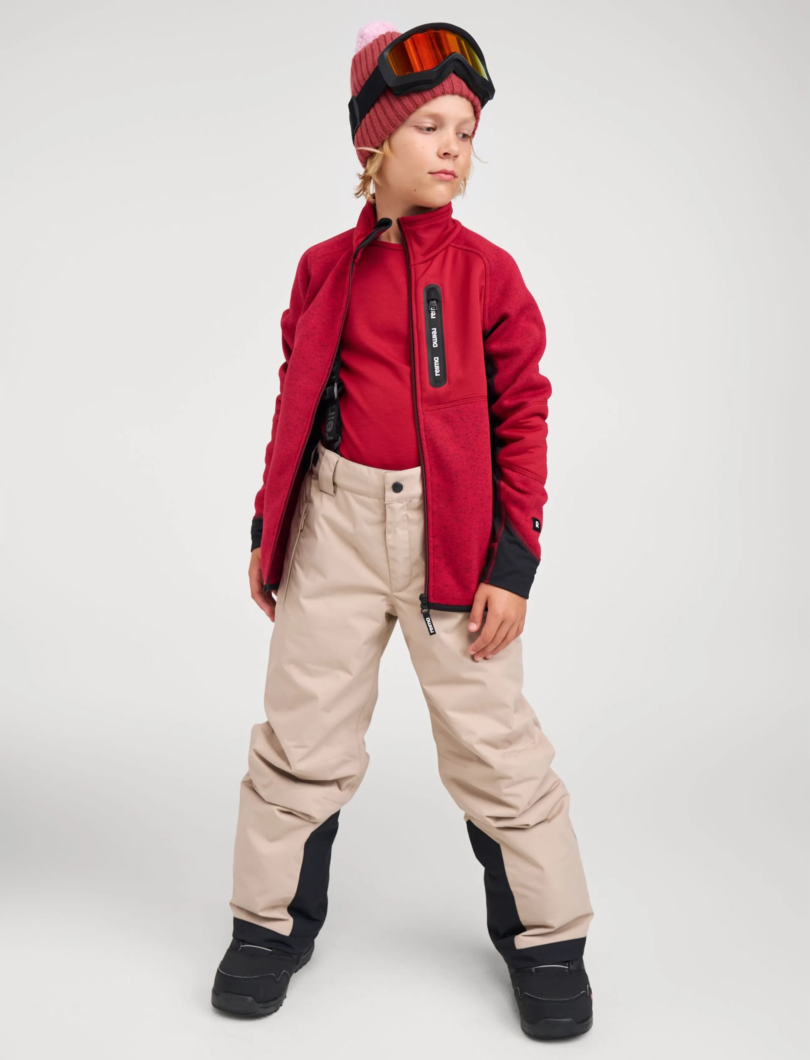 Reima Fleece sweater, Liukuen - Reima - CRANBERRY / burgundy