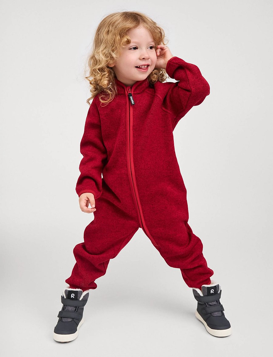Reima - Fleece overall, Tahti - overalls - cranberry - 0