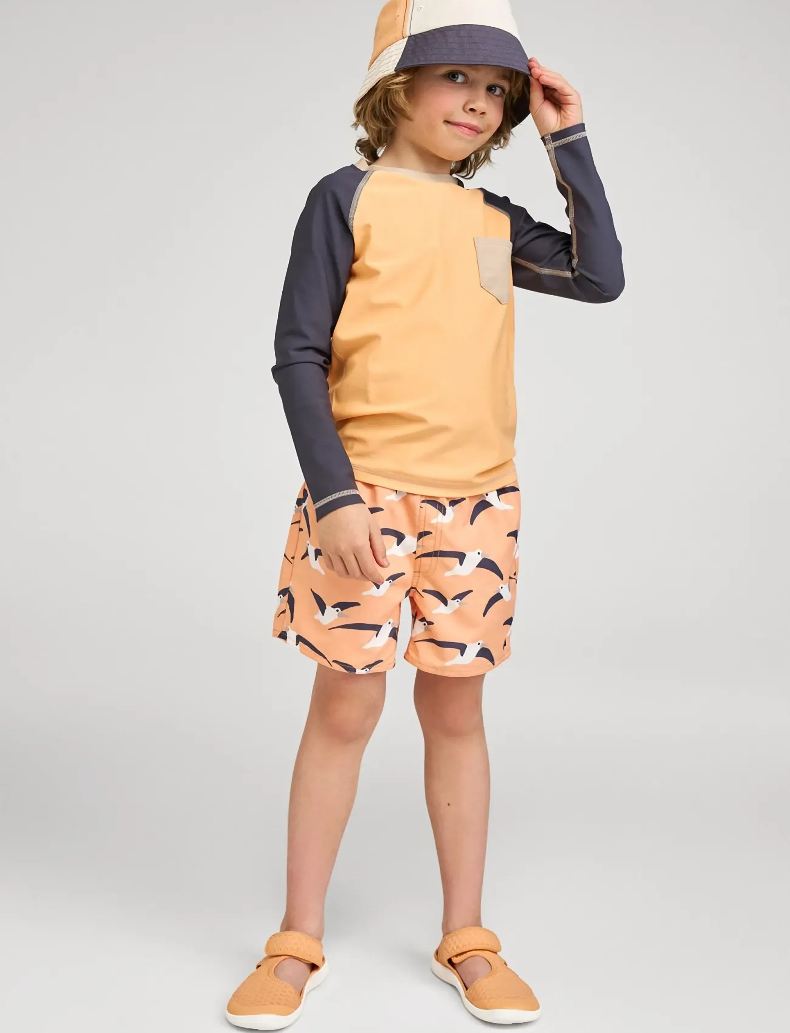 Reima Sunproof Beach Shorts, Somero, Børn, Strandshorts, Orange, Str: 140