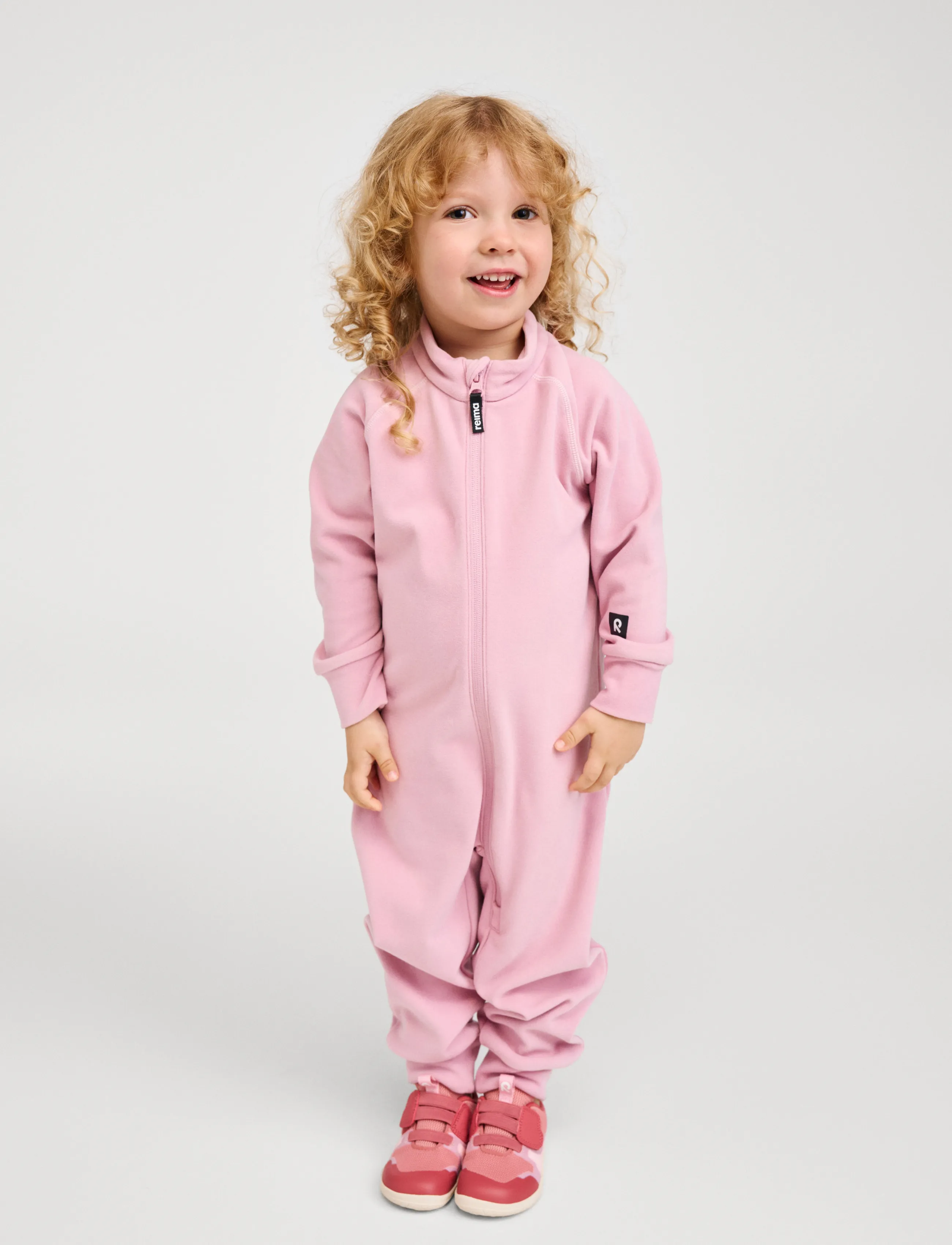 Reima - Fleece overall, Tarhaan - långärmade bodies - grey pink - 2
