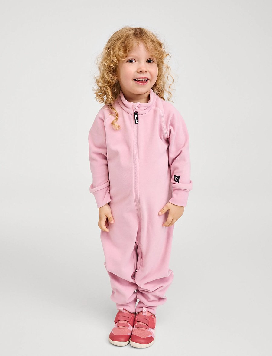 Reima - Fleece overall, Tarhaan - långärmade bodies - grey pink - 2