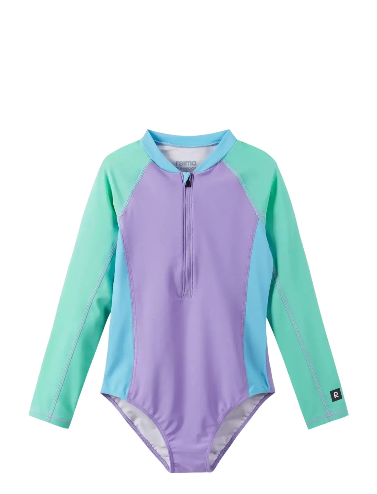 Reima Sunproof Swimsuit, Aallot, Børn, Solbeskyttende Langærmet Badedragt, Lila, Str: 128