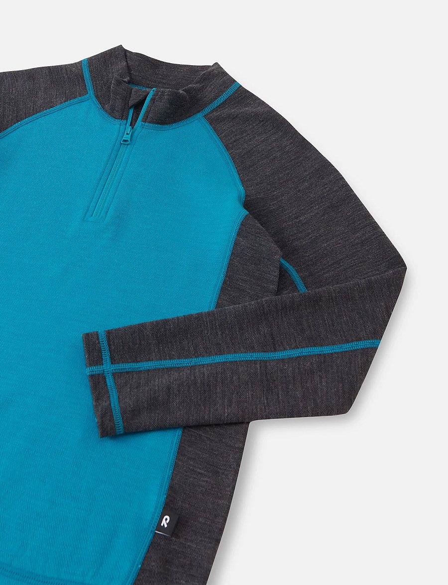 Reima - Wool sweater, Viihdyn - funktionsunterwäsche - oberteile - aquatiblue - 2