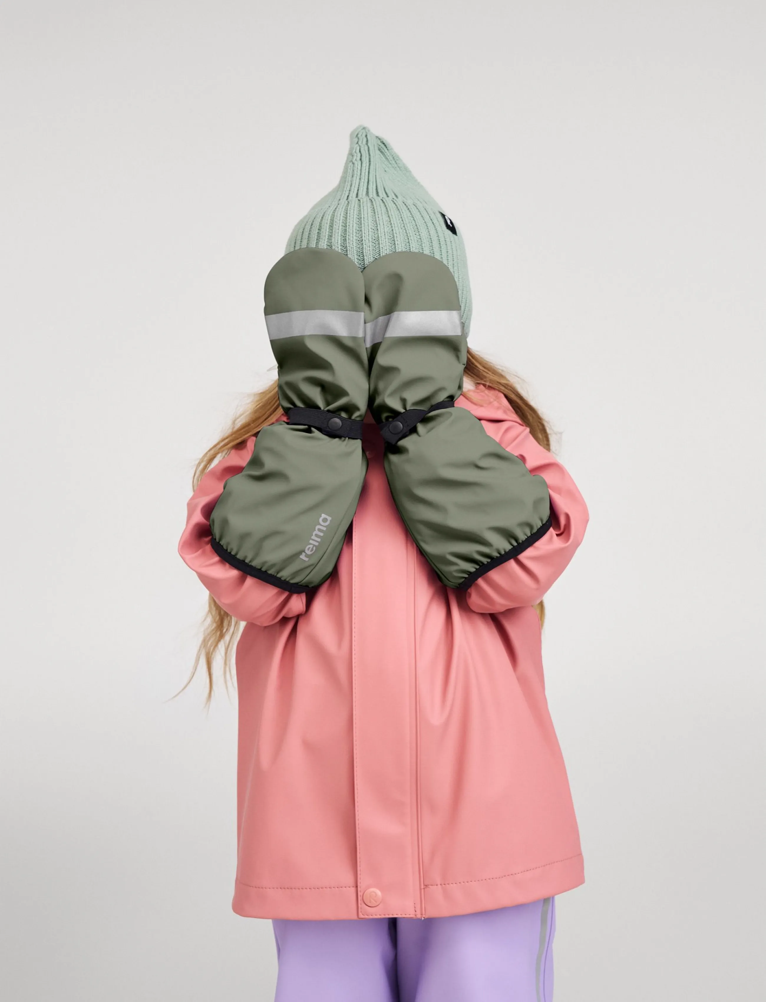 Reima Rain Mittens, Puro, 5, Khaki green, Handsker Og Luffer > Regnhandsker, Børn