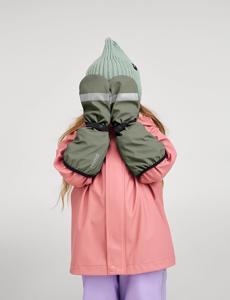 Reima - Rain mittens, Puro - regen-handschuhe - greyish green - 0