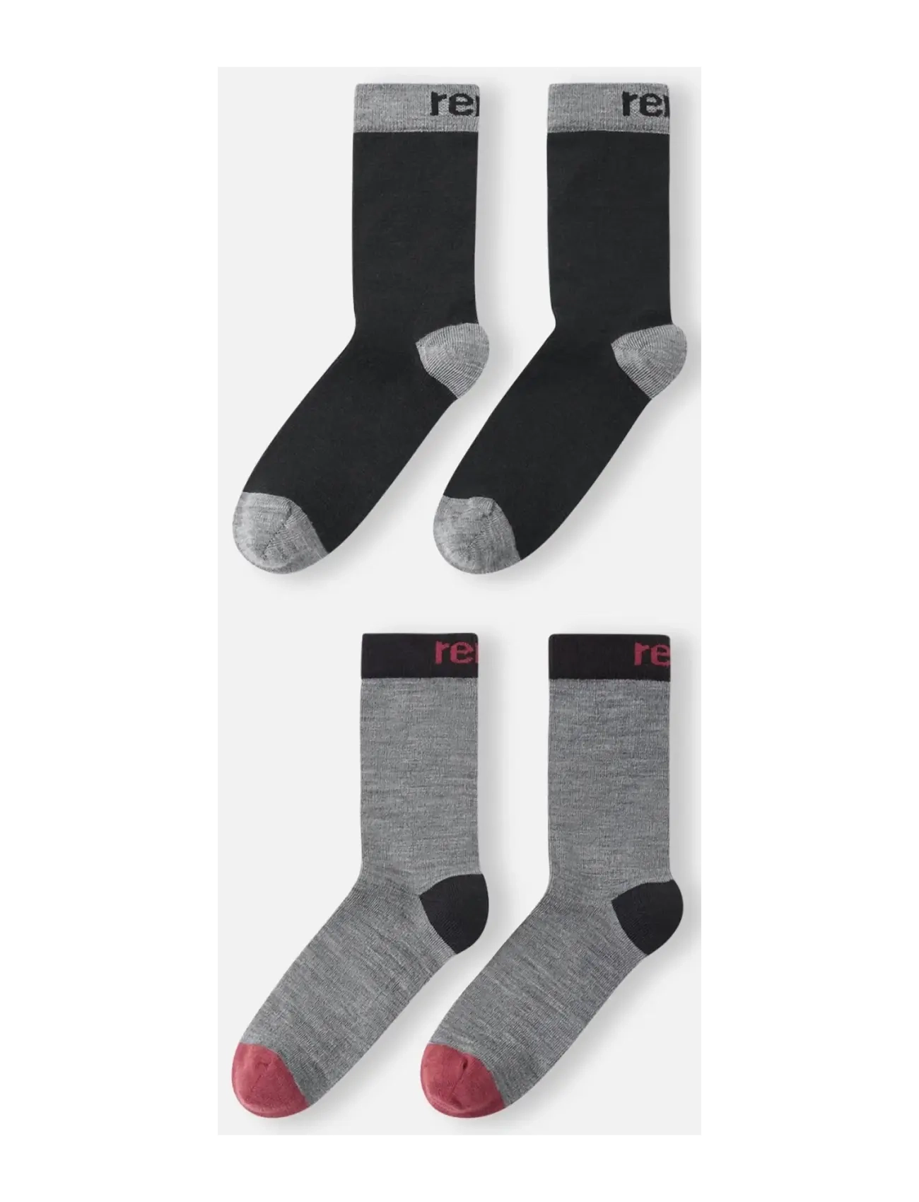 Reima Socks, Parit, Børn, Crew Sokker, Sort, Str: 34
