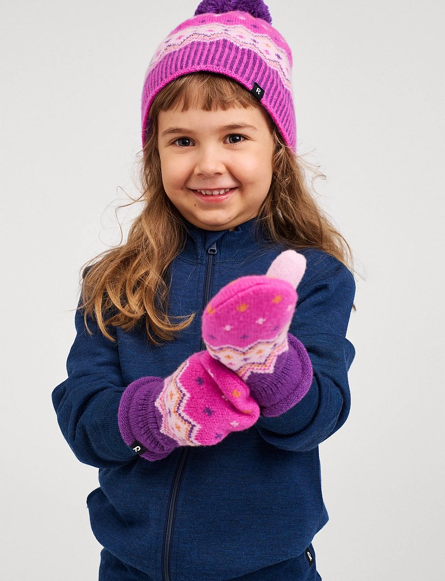 Reima - Mittens (knitted), Lapanen - plum purple - 0