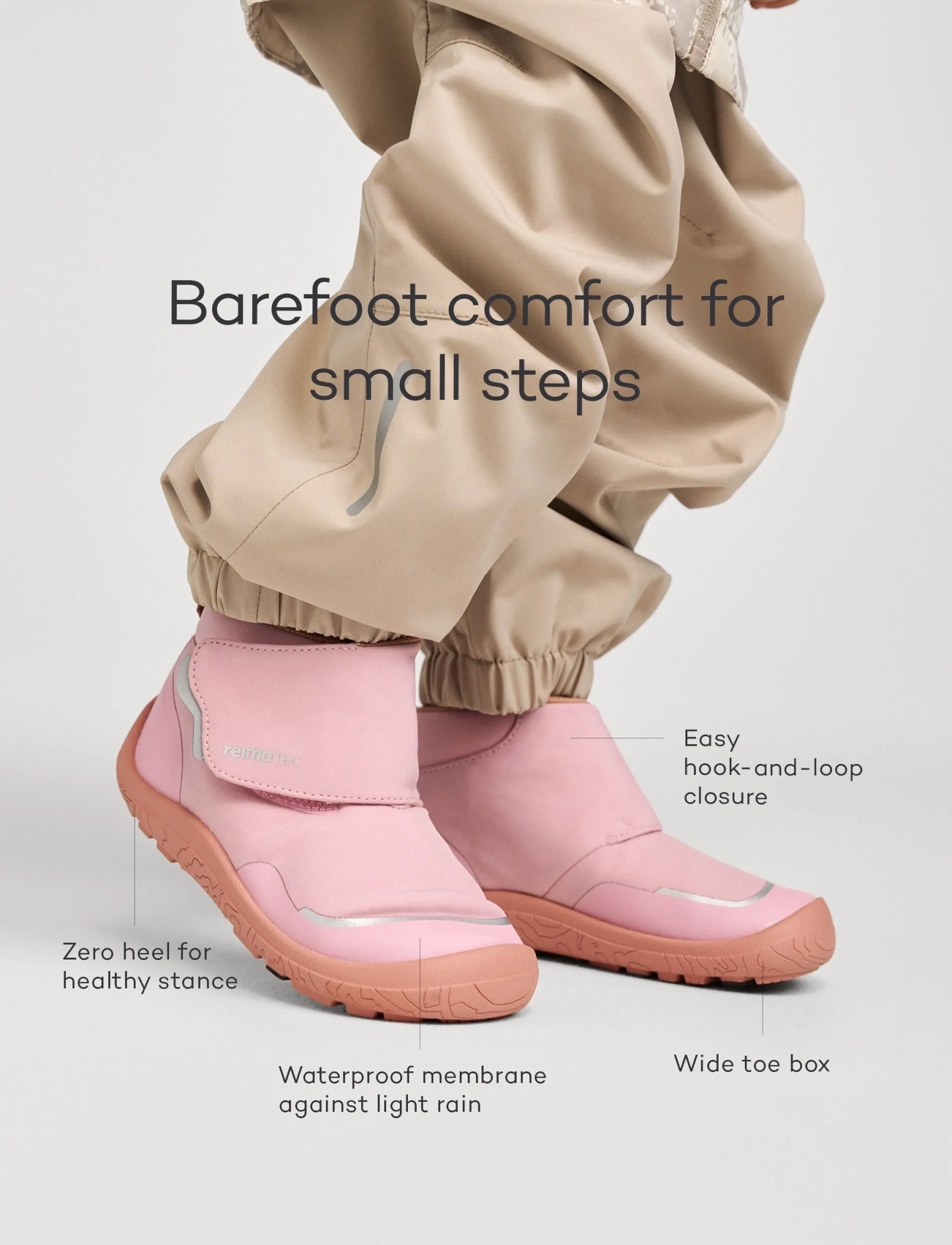 Reima tec Barefoot Shoes, Hyppii, Børn, Mellemhøje Barfodssko, Sort, Str: 25