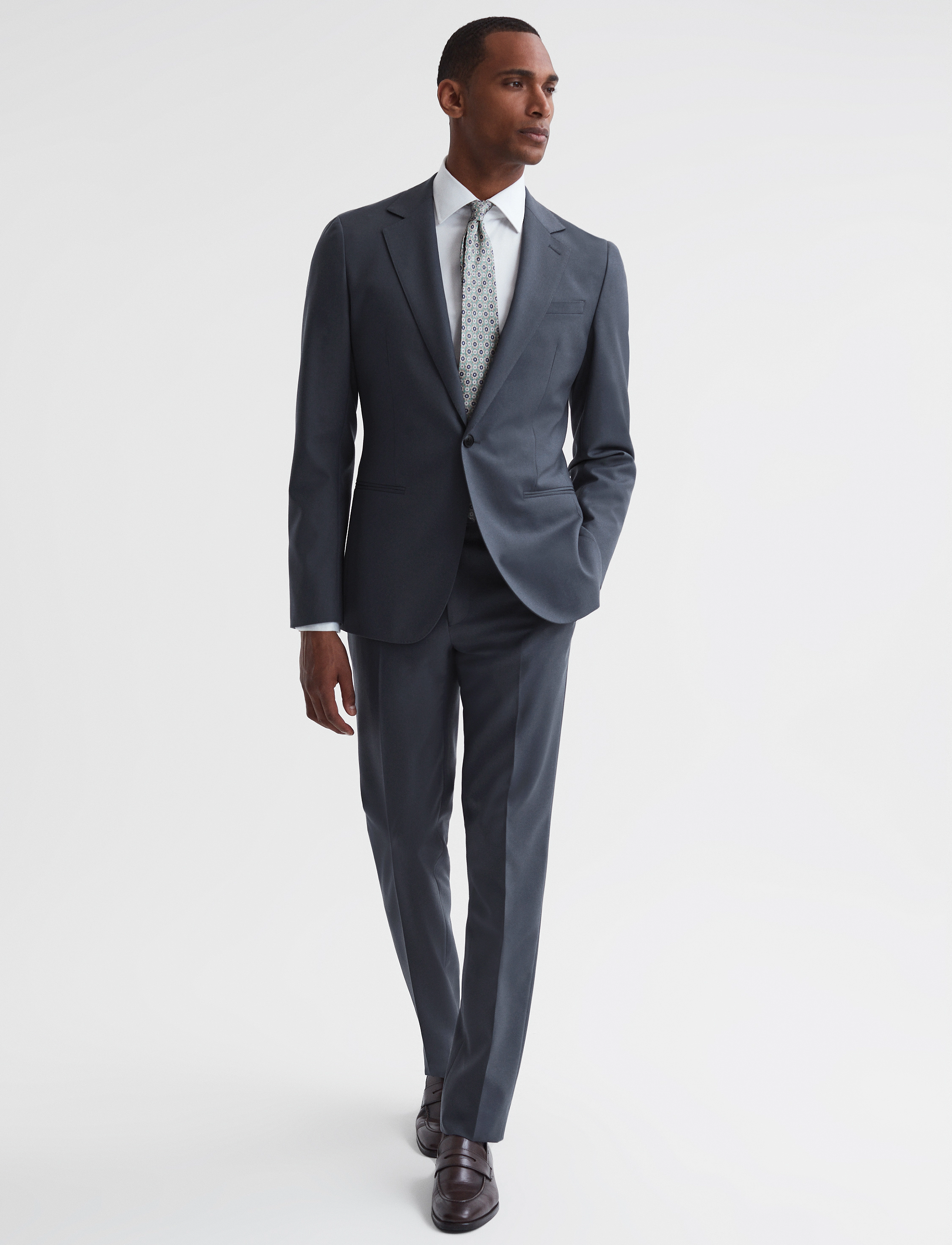 Reiss - FINE - einreiher - airforce blue - 4