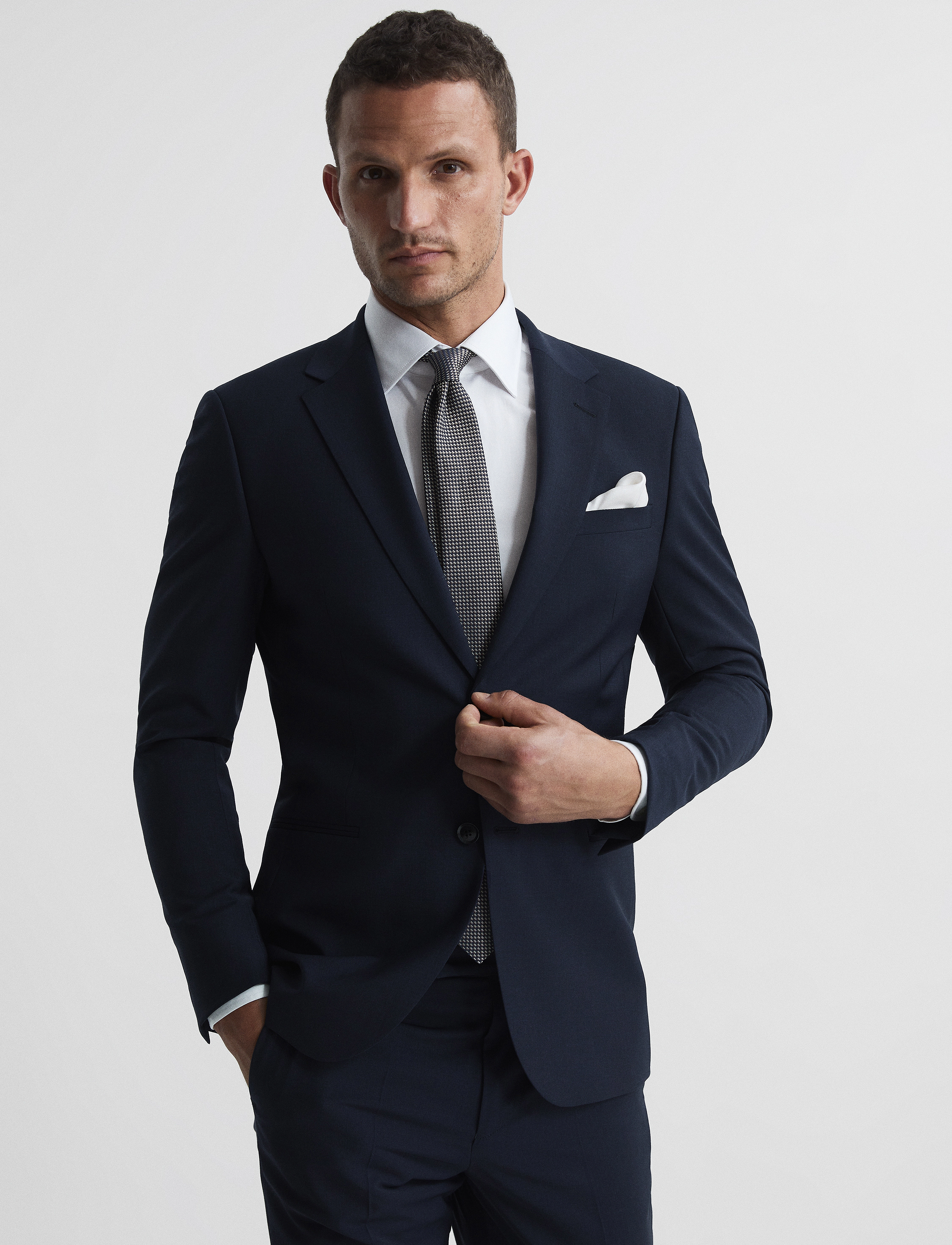 Reiss Hope, 46, Blazer, Marineblau - Single Breasted Männerswear