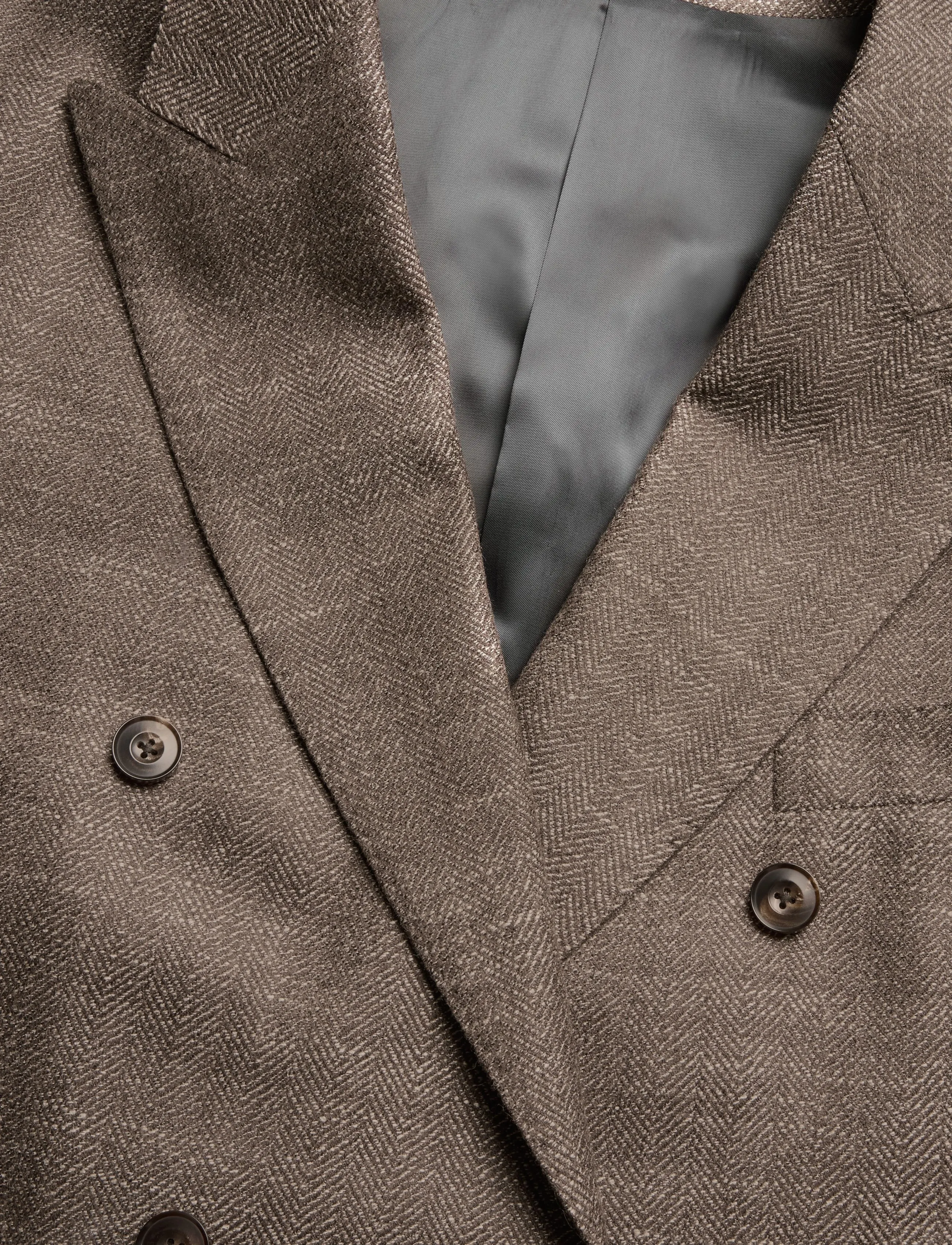 Reiss - VALLANCE DB PEAK HERRINGBONE BLAZER - brown - 2