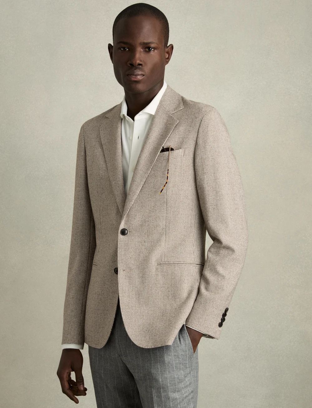 Reiss - GARLAND - enkeltradede blazere - taupe/off white - 0