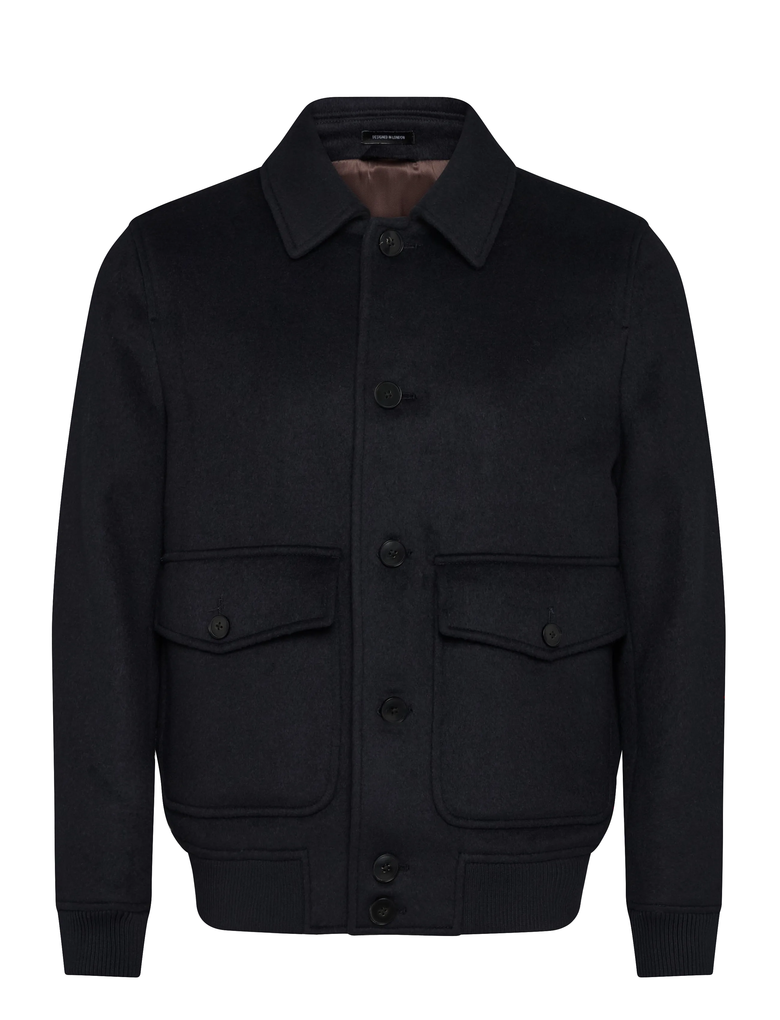 Deluca Button Through Wool Short Jacket