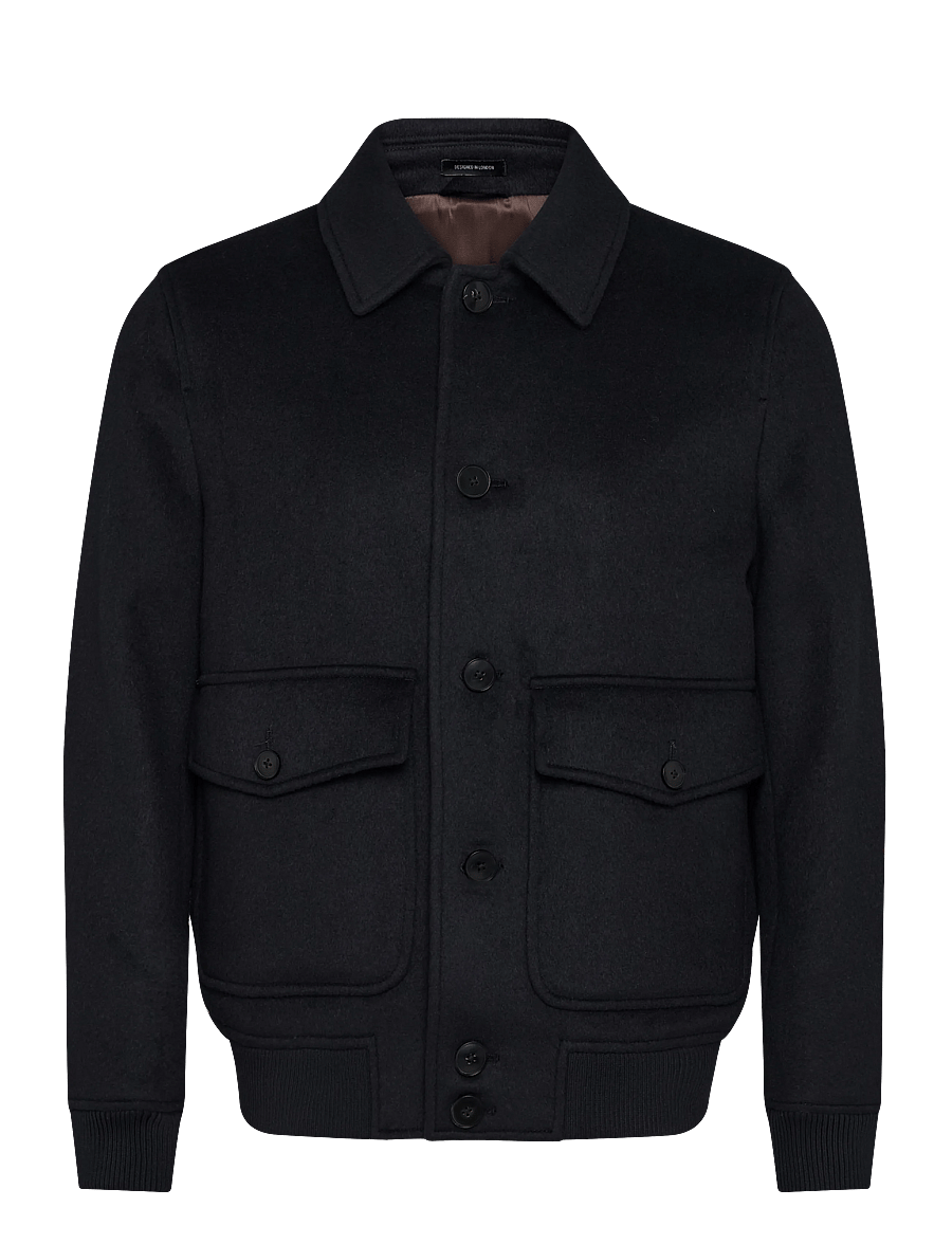 Reiss - DELUCA BUTTON THROUGH WOOL SHORT JACKET - sügisjoped - navy - 0