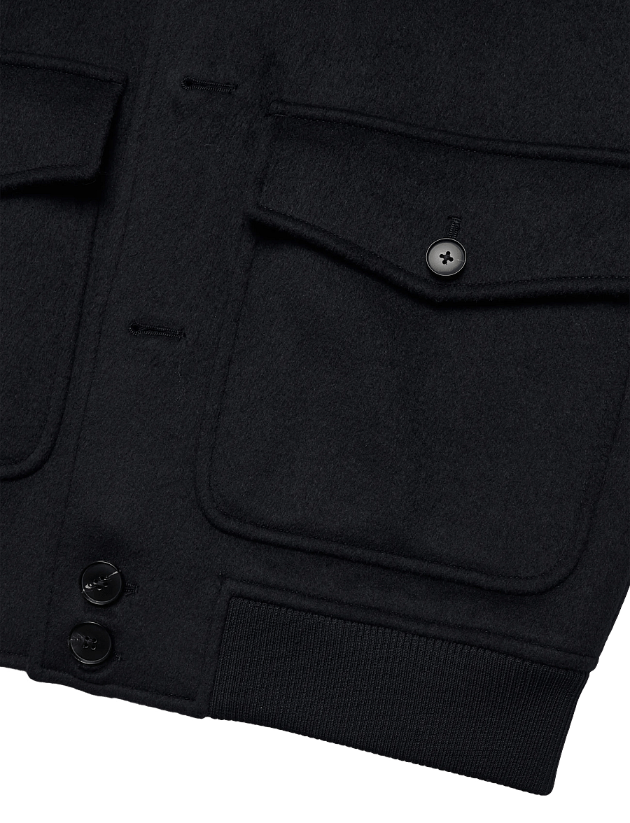 Reiss - DELUCA BUTTON THROUGH WOOL SHORT JACKET - sügisjoped - navy - 3