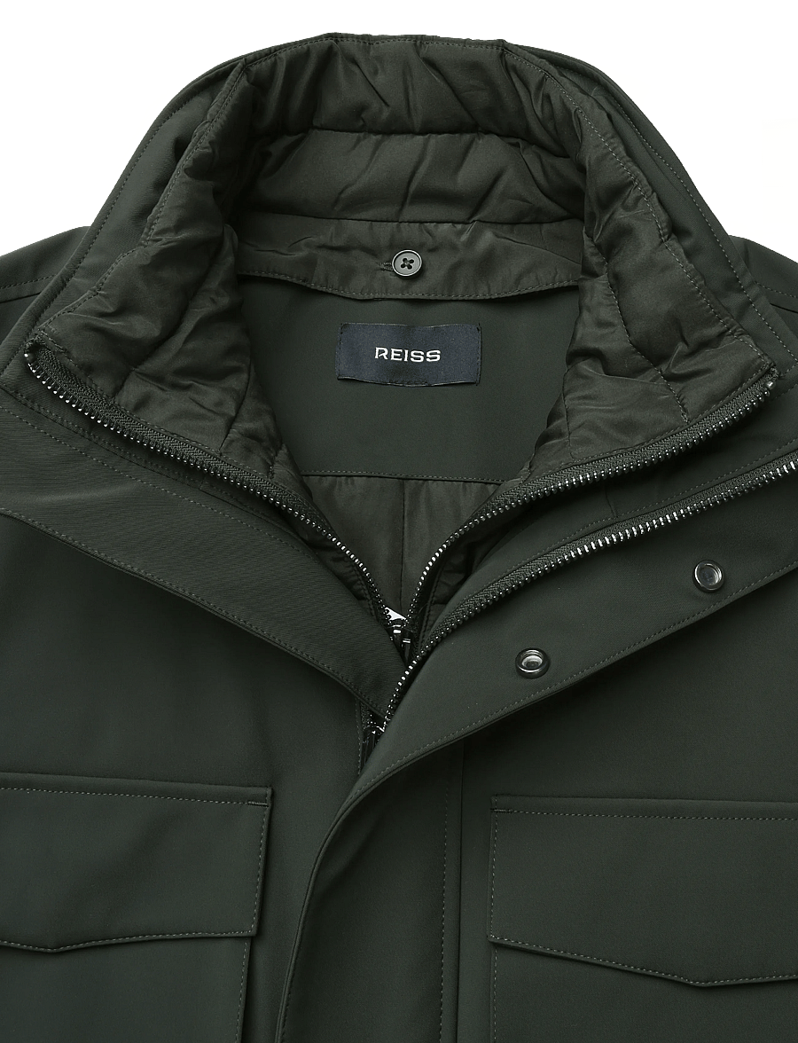 Reiss - GLICK ZIP THROUGH INNER GILET HOODED JACKET - hybrid jackets - dark green - 2