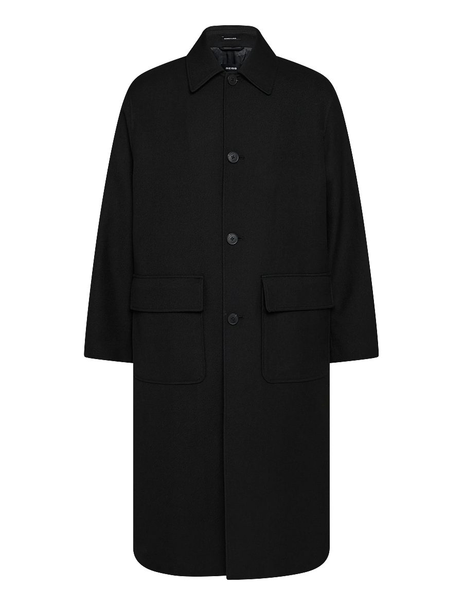 Reiss - CLYDE ZIP THROUGH TWILL MAC - talvejoped - black - 0