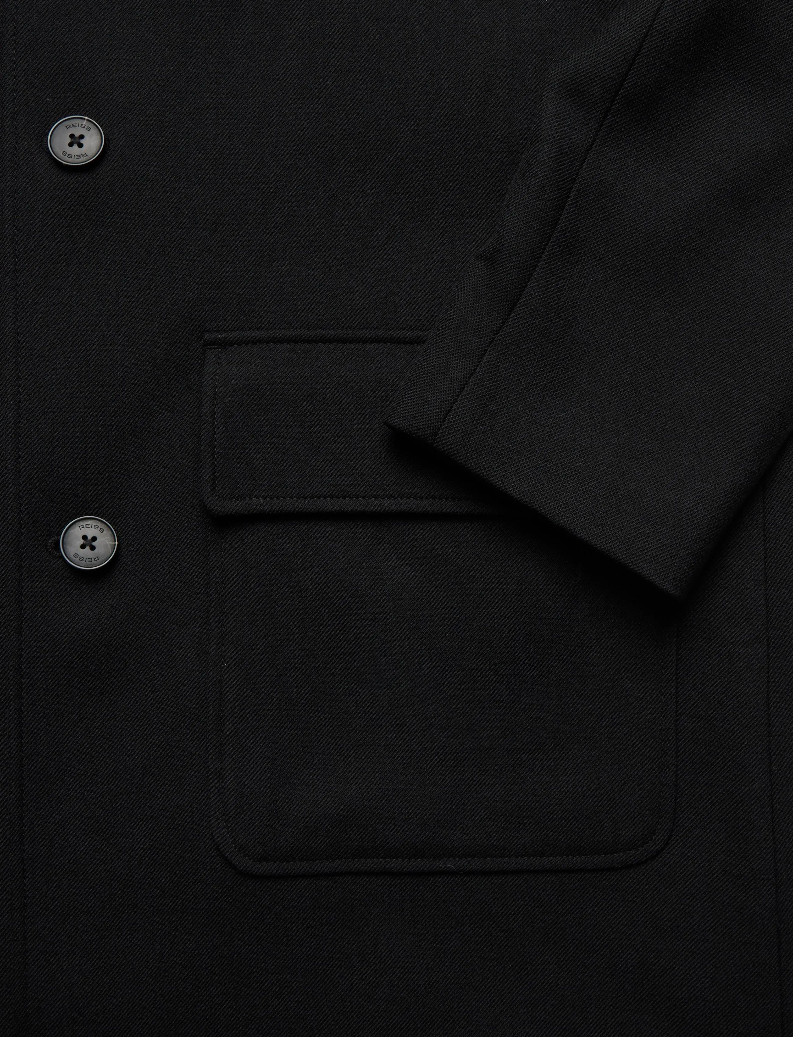 Reiss - CLYDE ZIP THROUGH TWILL MAC - talvejoped - black - 2