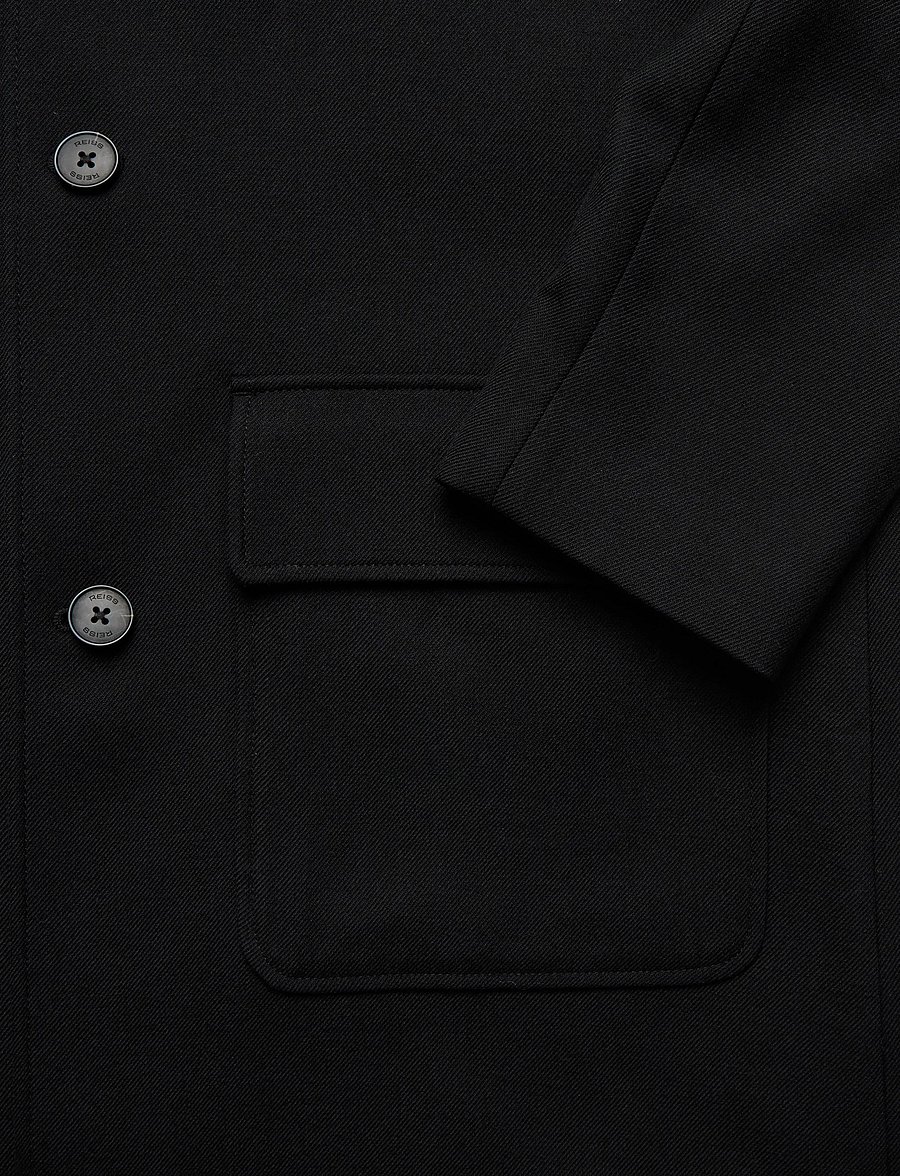 Reiss - CLYDE ZIP THROUGH TWILL MAC - talvejoped - black - 2
