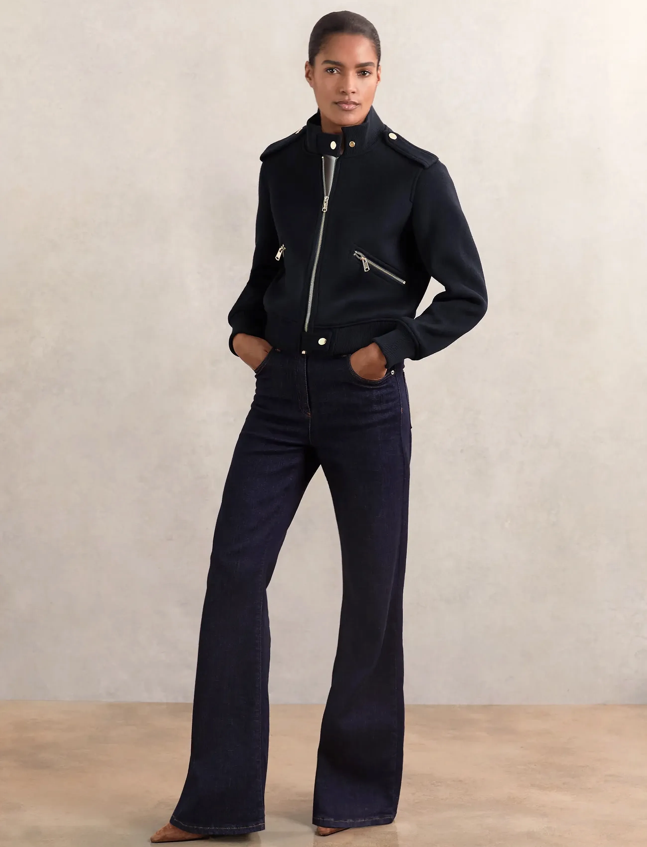 Reiss Cleo, Kvinder, Bomberjakke, Sort, Str: 42