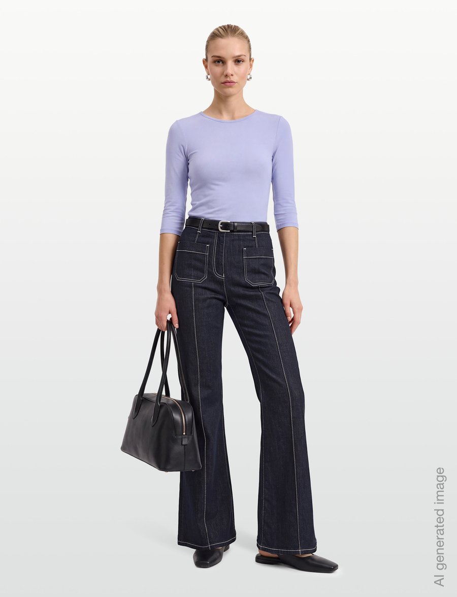 Reiss - SAKURA FLARE PATCH POCKET JEAN - alt laiad teksad - indigo blue - 0