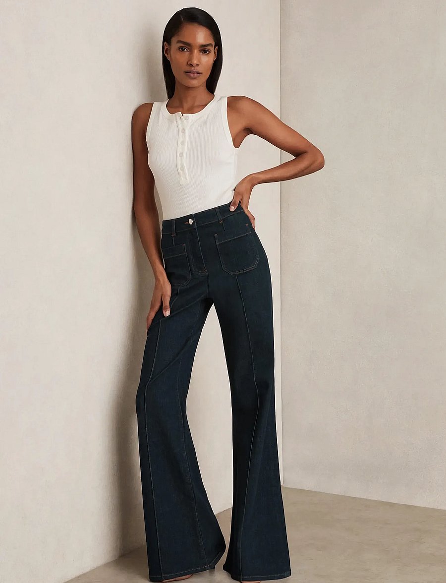 Reiss - SAKURA - utsvängda jeans - dark blue - 0