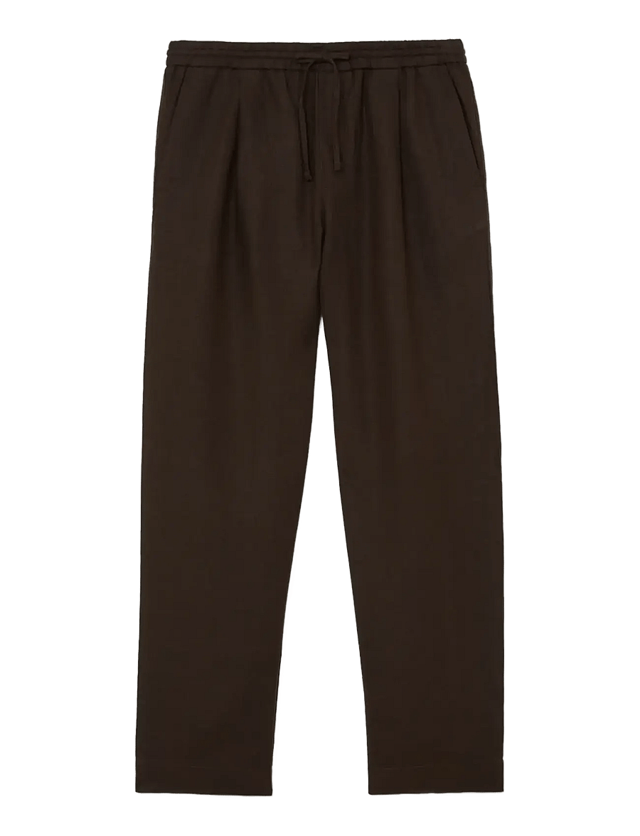 Reiss - BARGES - hørbukser - chocolate brown - 1