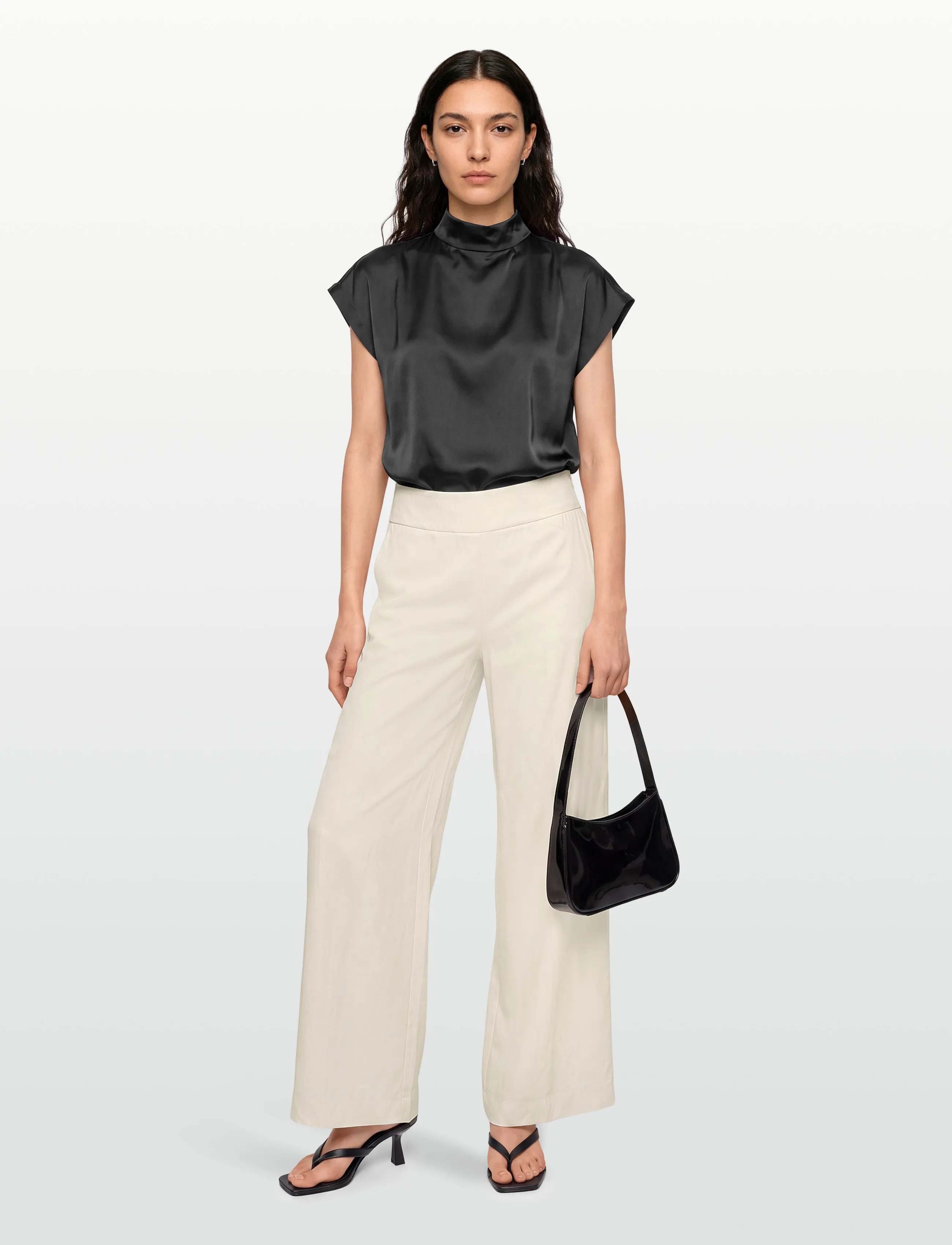 Reiss Clover Trouser, 42, Trousers, Weiß - Wide Leg, Frauen