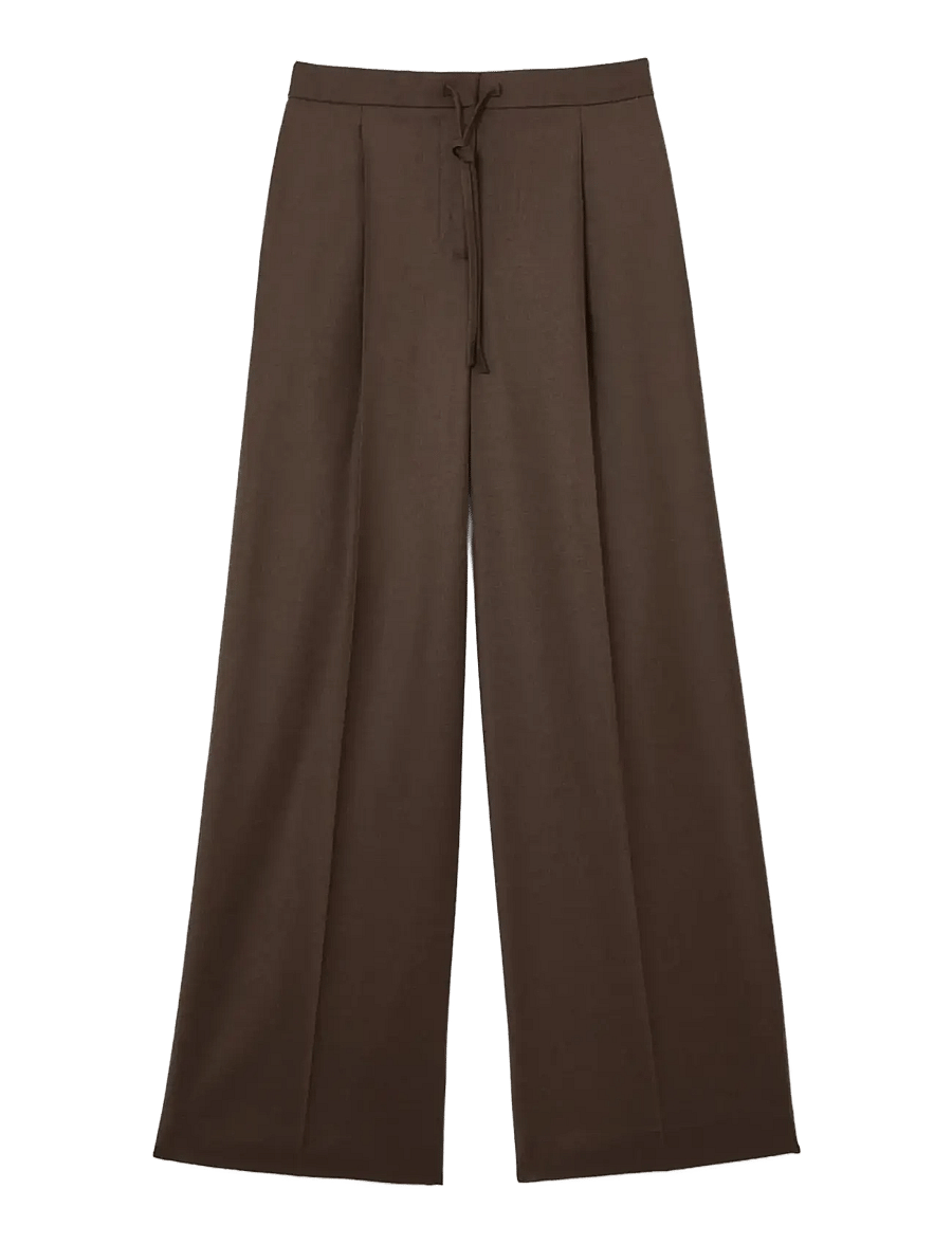 Reiss - DERBY PULL ON WIDE LEG TROUSER - mocha brown - 1