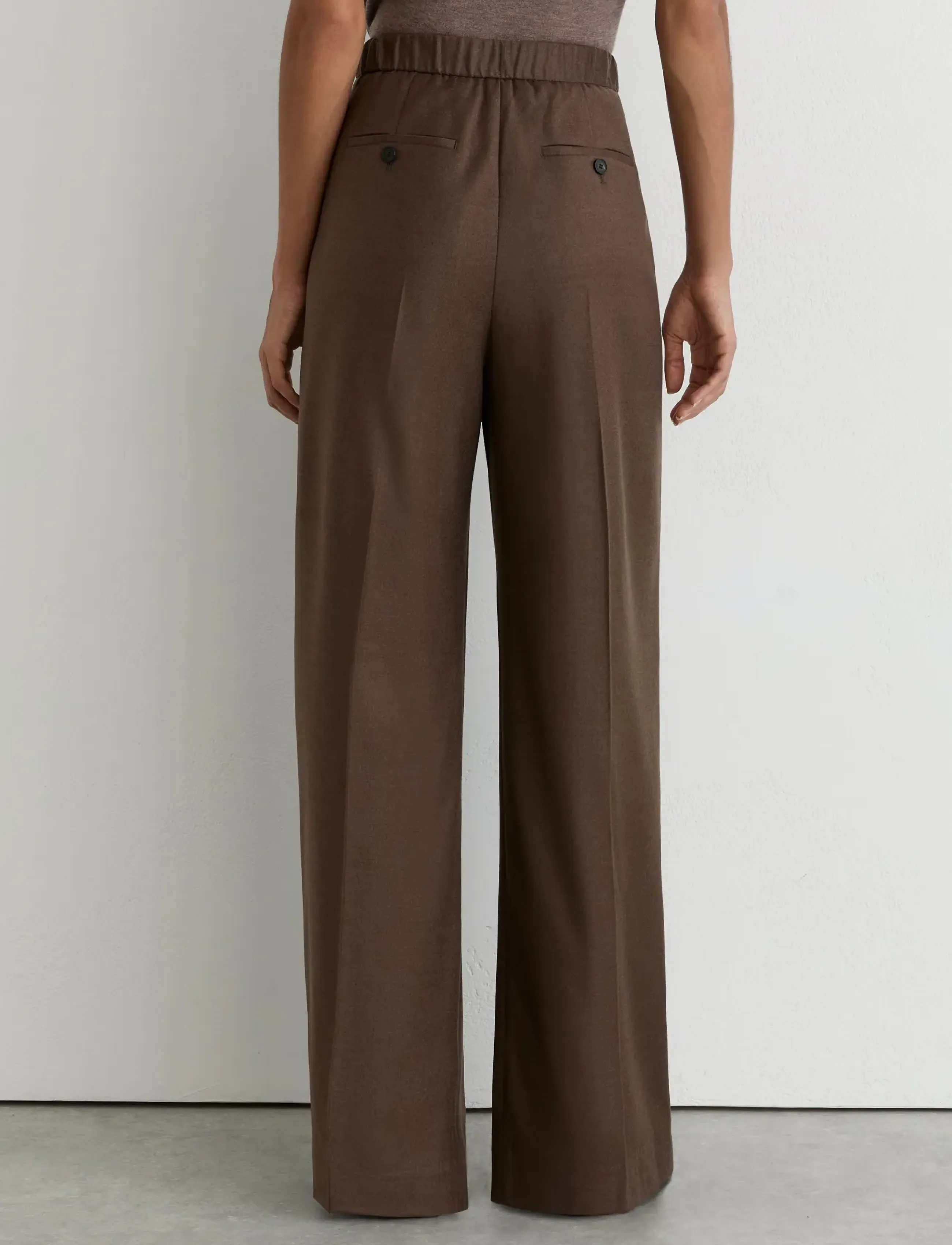 Reiss - DERBY PULL ON WIDE LEG TROUSER - mocha brown - 2