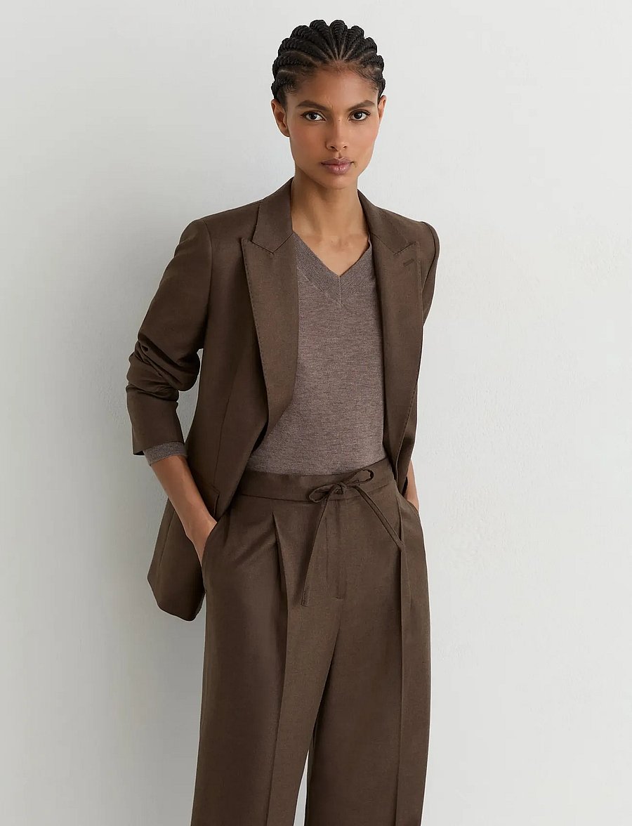 Reiss - DERBY PULL ON WIDE LEG TROUSER - mocha brown - 4