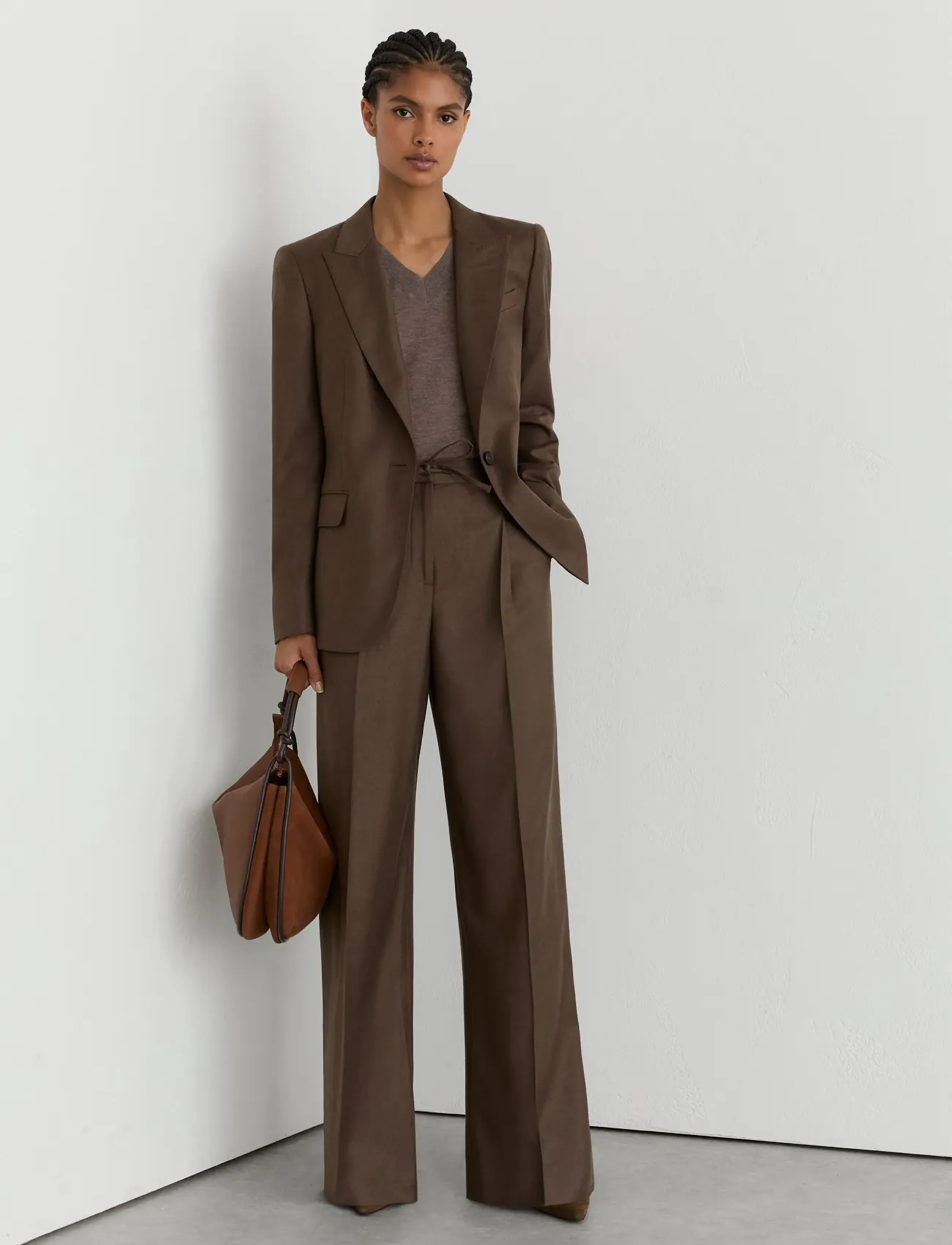 Reiss - DERBY PULL ON WIDE LEG TROUSER - mocha brown - 5