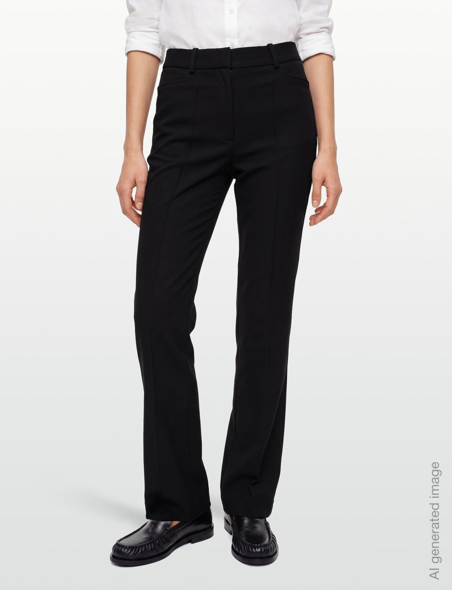 Reiss - GABI FLARE LEG TROUSER - utsvängda byxor - black - 3