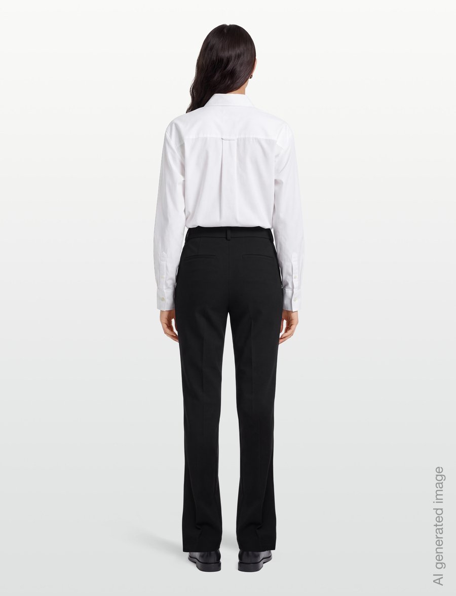 Reiss - GABI FLARE LEG TROUSER - utsvängda byxor - black - 4