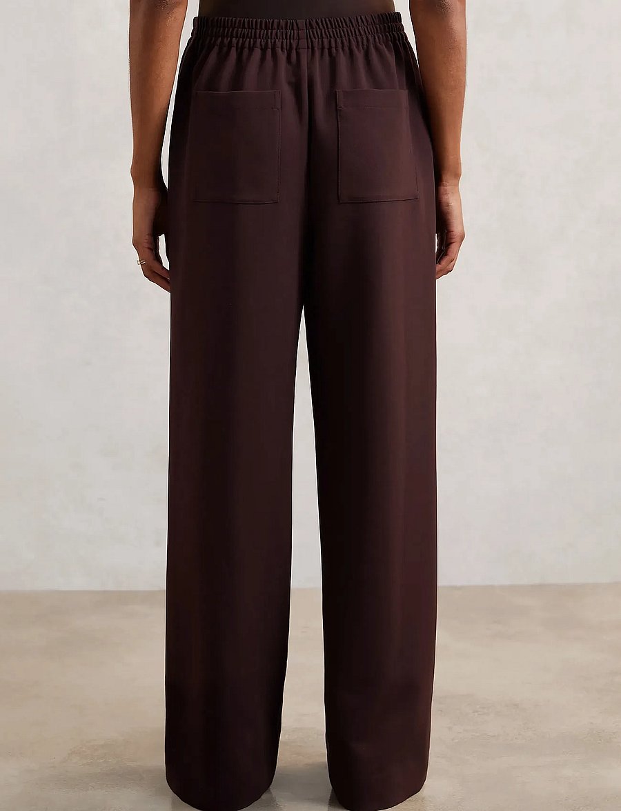 Reiss - ROBYN - hosen mit weitem bein - burgundy - 2