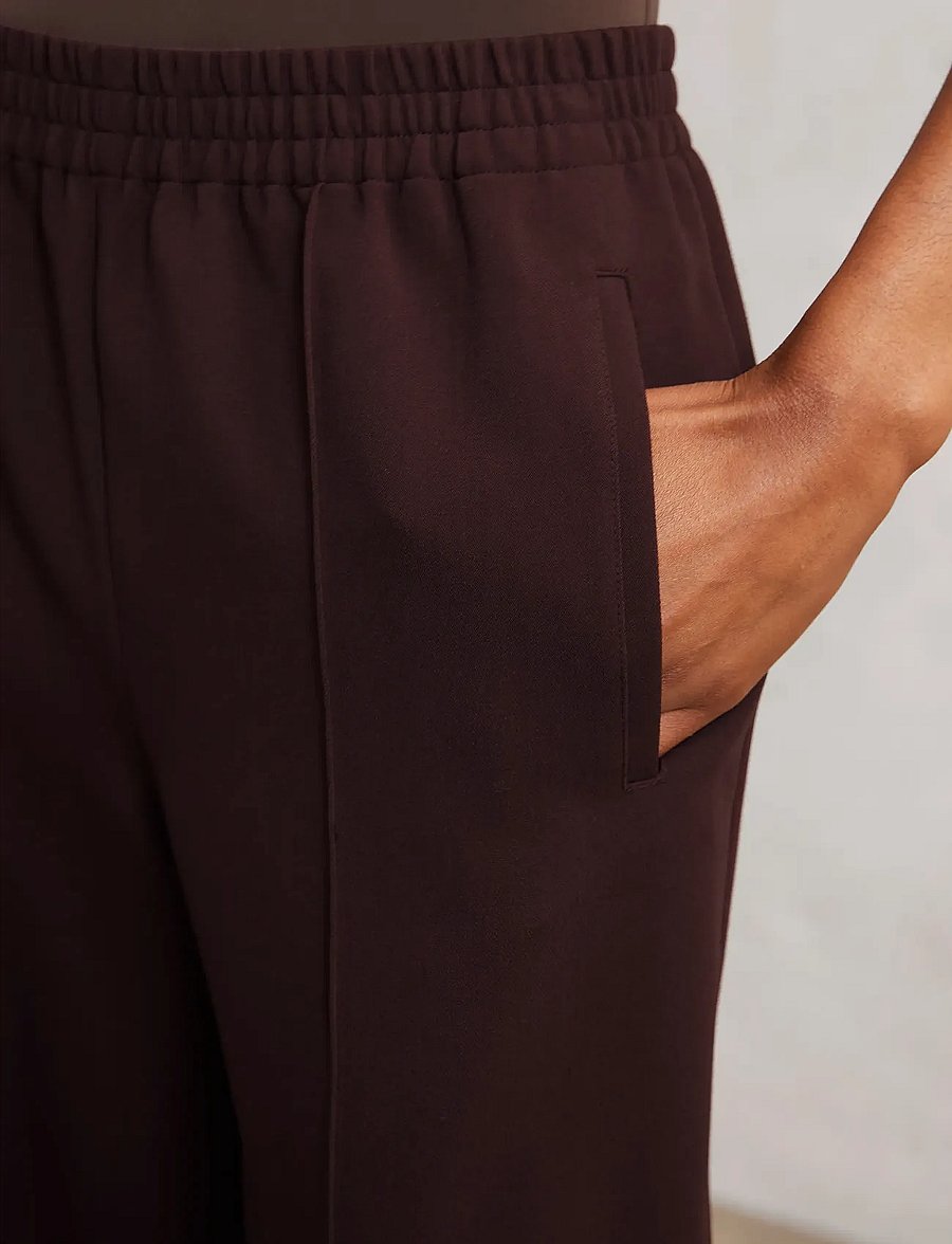 Reiss - ROBYN - hosen mit weitem bein - burgundy - 3