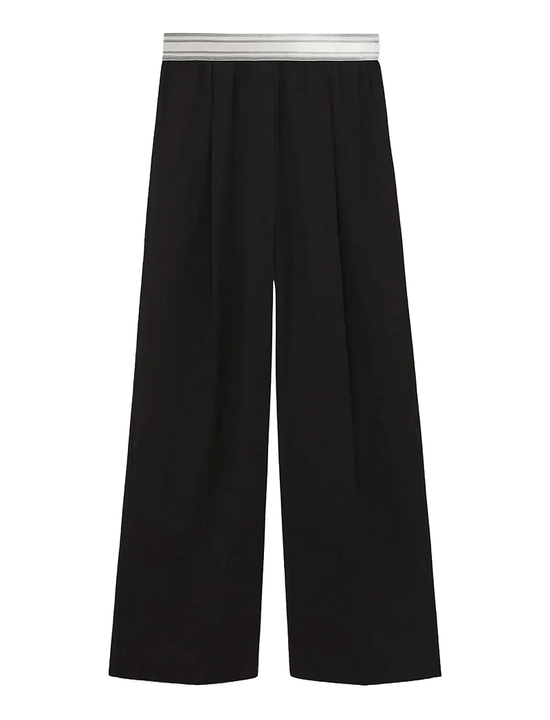 Reiss - CAMELIA - hosen mit weitem bein - black - 1