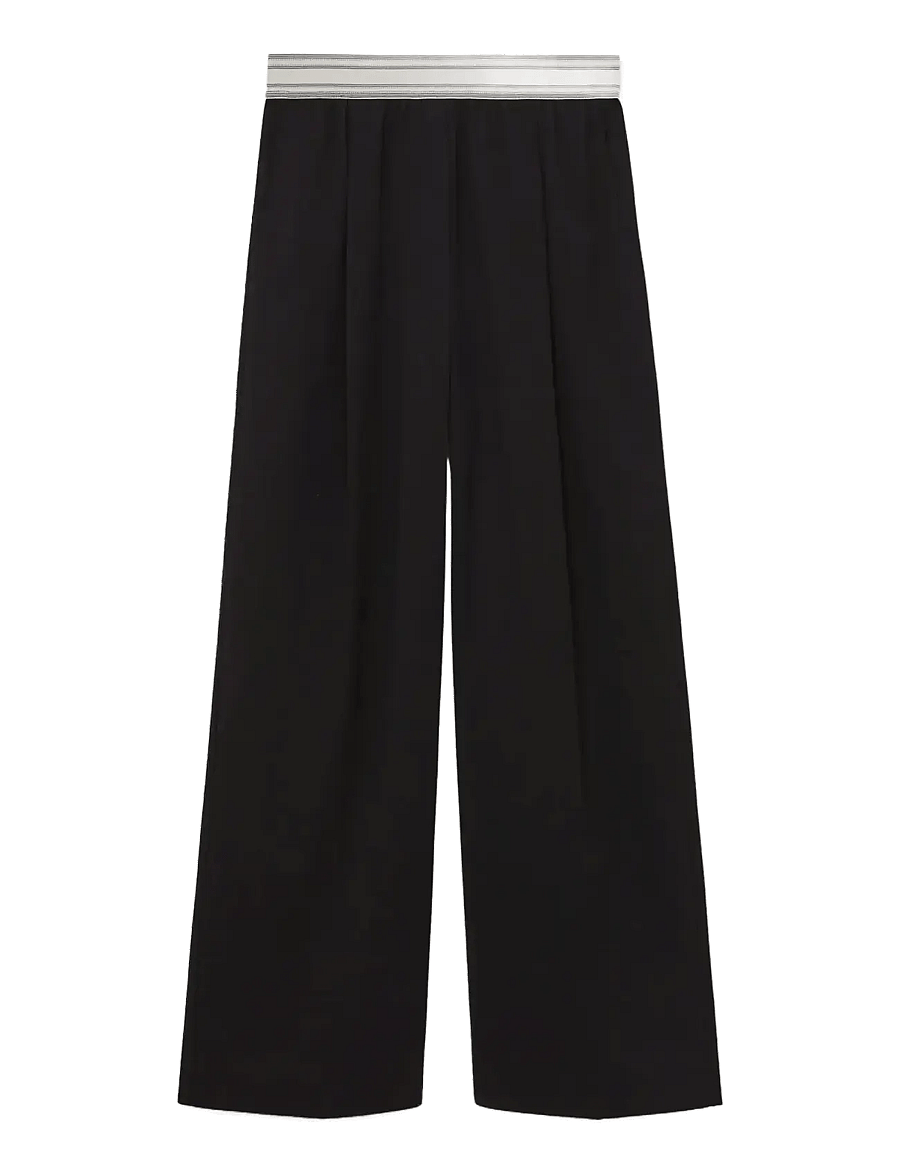 Reiss - CAMELIA - hosen mit weitem bein - black - 1