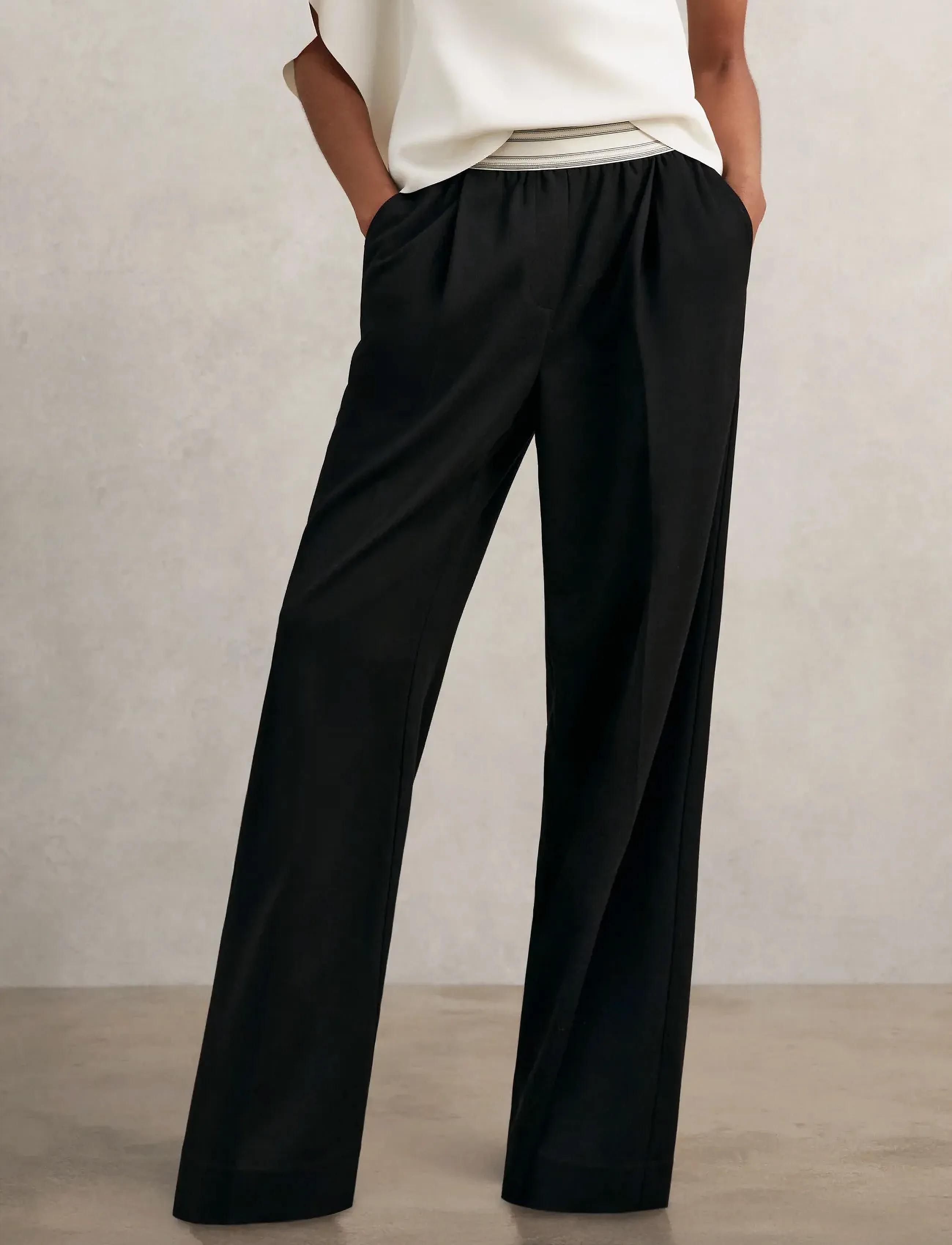 Reiss Camelia, 32, Trousers, Schwarz - Wide Leg, Frauen