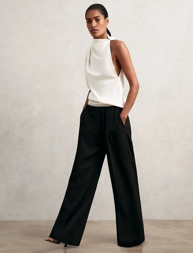 Reiss - CAMELIA - hosen mit weitem bein - black - 3