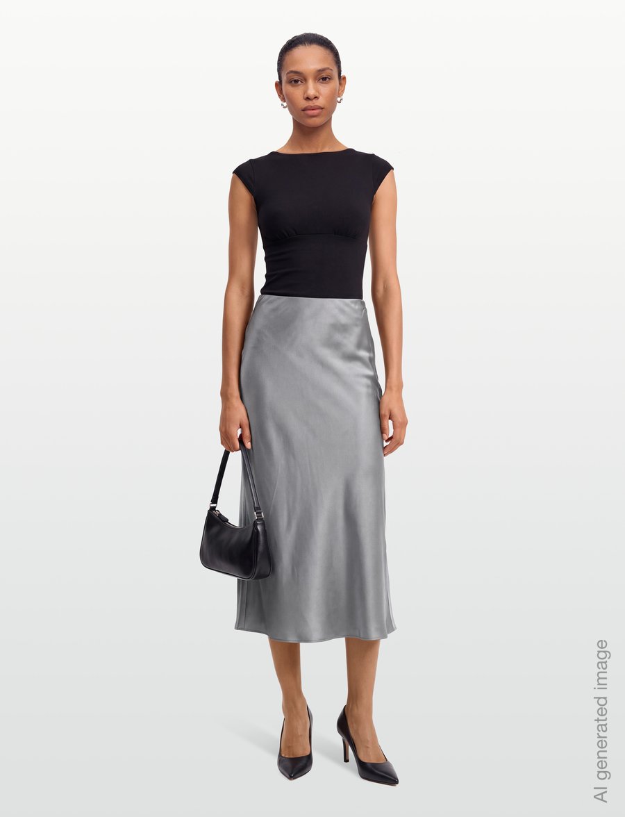Reiss - SOFIA SILK SLIP SKIRT - satinröcke - dark grey - 0