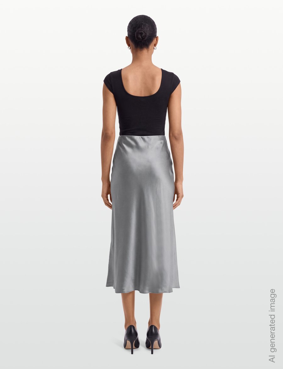 Reiss - SOFIA SILK SLIP SKIRT - satinröcke - dark grey - 4
